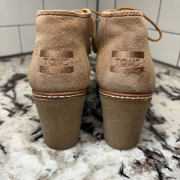 Toms Desert Wedge Toffee Suede Bootie - Picture 4 of 9